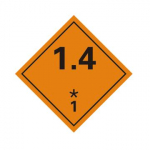 Наклейка опасный груз - "Класс 1.4. Знак взрывчатые вещества" - фото 1