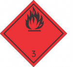 Наклейка опасный груз - "Класс 3. Знак легковоспламеняющиеся вещества" - фото 1